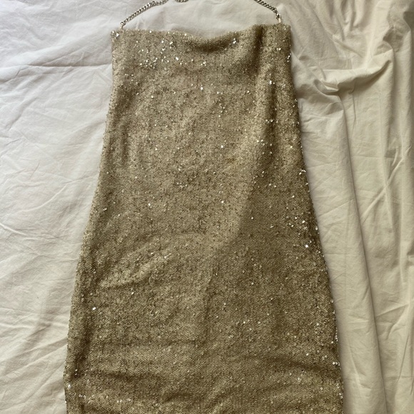 Sparkly Gold Topshop Dress - Picture 4 of 4